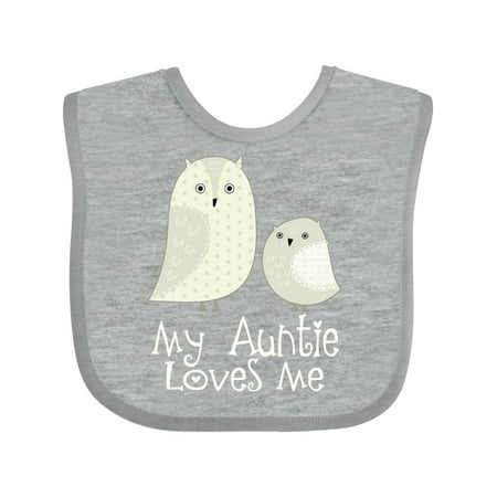 

Inktastic My Auntie Loves Me Owl Gift Baby Boy or Baby Girl Bib