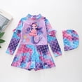 thumbnail image 2 of BOOMNY Toddler Girls 2 Peice Swimsuits Long Sleeve Rash Guard for Kids Cartoon Graphic Lightweight Summer Vacation Beach Swimwear, 2 of 4