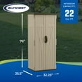 thumbnail image 3 of Suncast 22 Cubic Feet All-Weather Vertical Tall Outdoor Storage Shed, Brown, 3 of 12
