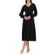 thumbnail image 2 of Vestido de suéter A-Line para mujer INSPIRE CHIC 2025 con cuello en V, manga larga, tejido acanalado, talla S, color negro, 2 of 5