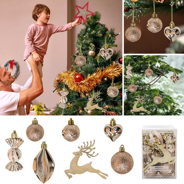 Fiudx Ofertas y liquidaciones Bolas de Navidad Accesorios de decoración navideña Adornos para árboles de Navidad Colgantes Decoraciones hechas a mano Materiales para disfraces Cajas de regalo