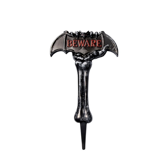 Halloween Beware Sign with LED Light,Glowing Yard Stake Decor for Outdoor Lawn Graveyard Party Decor