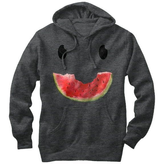 Men's Lost Gods Watermelon Smile  Pull Over Hoodie Charcoal Heather X Large