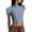Light blue, variant on Women’s Short-Sleeved T-Shirt JIANLAI Casual Plain-Colored T-Shirt, Wide Shoulders High Waist Open Collar Bare Back Attire, Women’s Short Blouse XS-XL Pink