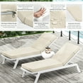 thumbnail image 3 of Pakunoda Chaise Lounge Cushions 80" x 26" x 4" Outdoor High-Density Foam Patio Furniture Lounger Replacement Cushions with Zipper Ties Water-Resistant for Pool, Cream, 3 of 7