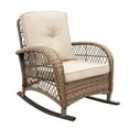 thumbnail image 2 of JP Outdoor Modern Farmhouse Wicker Rocking Chair for Indoor or Outdoor Patio,Khaki(Beige Wicker), 2 of 9