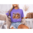 thumbnail image 4 of Just a Girl Who Loves Fall Shirt, Sunflower Pumpkin Coffee Football Graphic Tee, Comfort Colors Autumn Unisex T-Shirt - Violet, L, 4 of 4