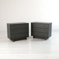thumbnail image 5 of Prepac Finnley 3-Drawer Nightstand in Black Oak, Extra-Wide Bedside Tables with Storage, Set of 2, Modern Dressers, End Tables for Home, Bedroom, Living Room, 16" D x 31" W x 26.75" H, 5 of 14