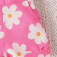 thumbnail image 4 of BXUIDJG Suits for Kids Summer Girl's Set Solid Color Short Sleeve Round Neck Top with Floral Printed Suspender Wide Leg Loose Girls Child Outfit Set 6-9 M, 4 of 9