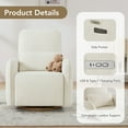 thumbnail image 6 of Spruce & Spring Power Swivel Nursery Glider with Lumbar Pillow and Charging Port for Living Room, Linen, 6 of 9