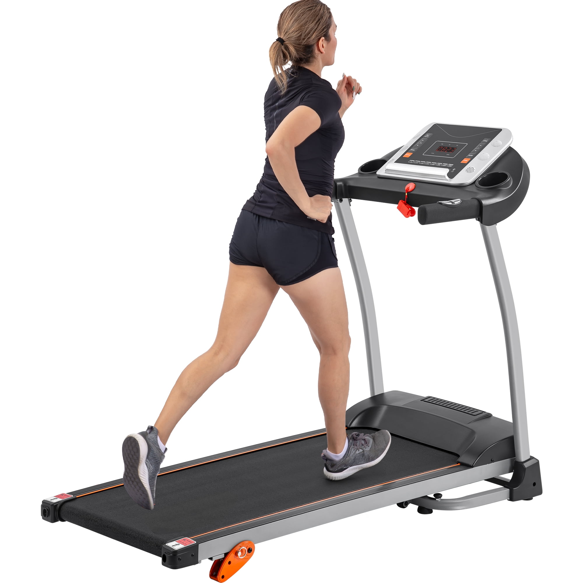 0-15/% Adjustable Incline Electric Treadmill Bluetooth Speaker and Phone Stand Ideal for Home Gym Foldable Motorized Running Jogging Walking Machine with LED Screen Control 1-12Km//H 12 Programs