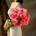 thumbnail image 5 of Artificial Flowers 10 PCS Silk Roses with Long Stems Faux Realistic Roses for Wedding Bouquets Table Centerpieces Party Home Decor(White), 5 of 5