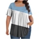 thumbnail image 2 of Tops Cortos para las Mujeres Impreso Cuello de Gran Tamaño Plisado Manga Corta Suelta Superior en Tamaños Más L-5xl, 2 of 4