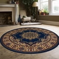 thumbnail image 2 of Radici 1191-2245-NAVY 5 ft.3 Round Castello Area Rug - Blue, 2 of 2
