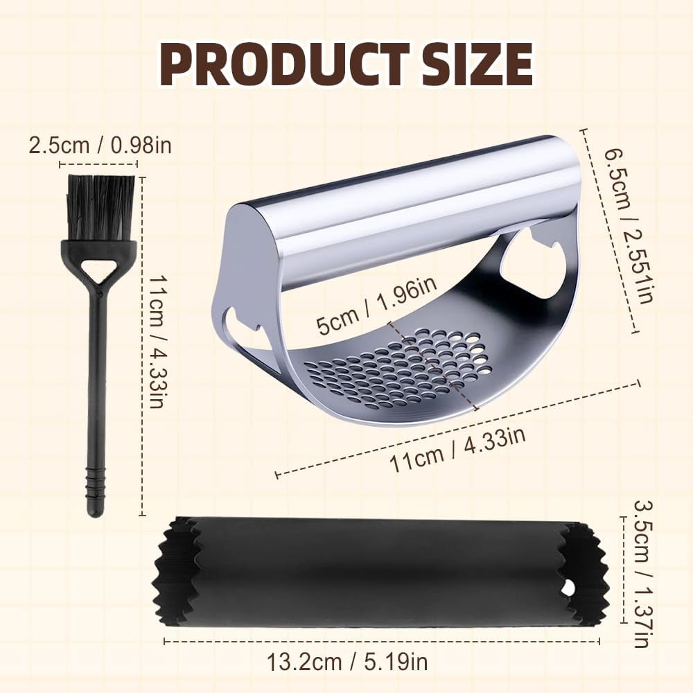Stainless Steel Garlic Presser, Upgrade Rocker Crusher Masher with Garlic Peeling, 2026 New Portable Manual Stainless Steel Garlic Press for Home Kitchen Utensils (2)$$Home Decor, Kitchen, & Other