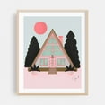 thumbnail image 2 of A frame cabin - Illustration Mid-Century Modern Geometric Minimalist Pastel Architecture Modern Art Unframed Wall Art Print 20 x 24 inches, 2 of 13