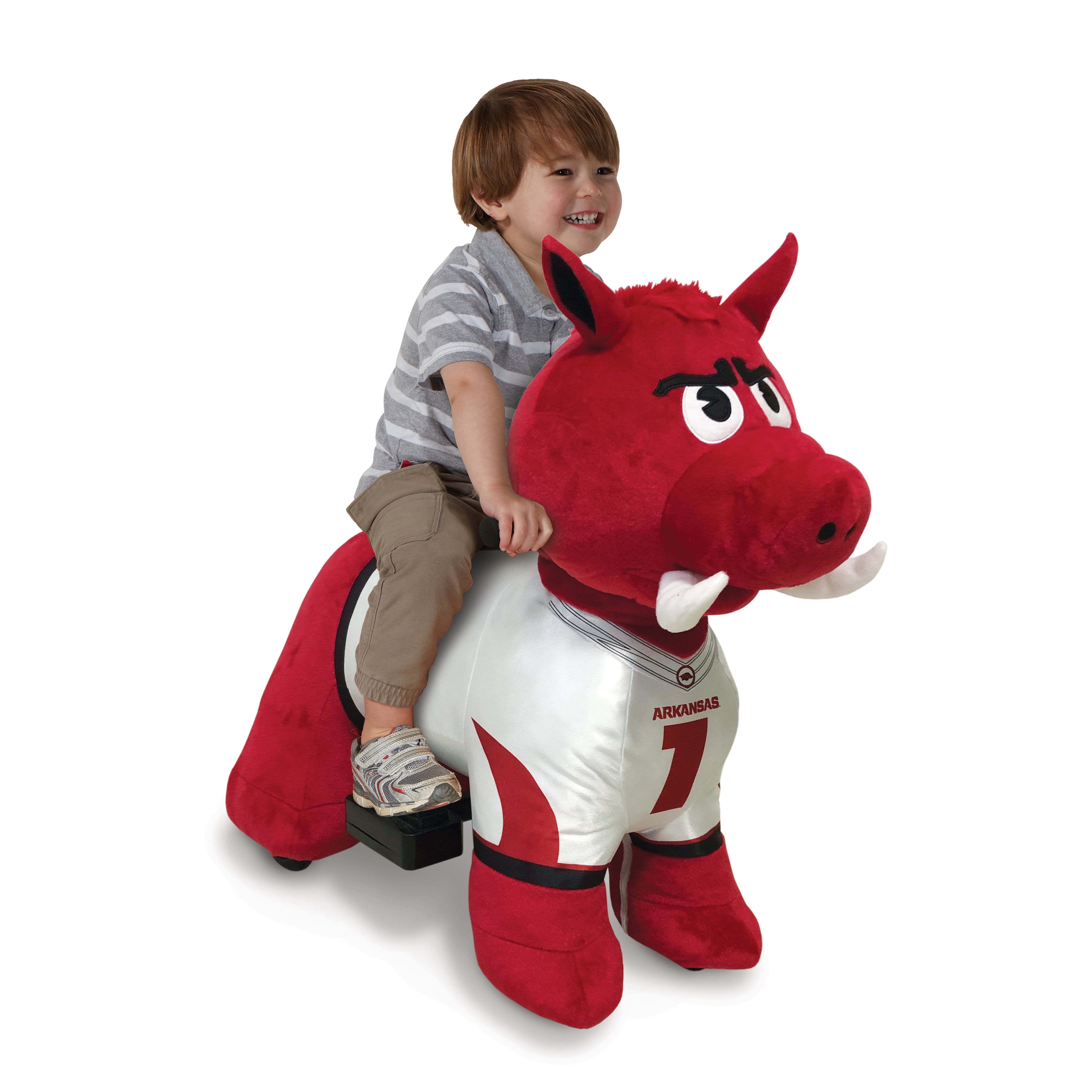 6 Volt Collegiate Plush Ride-On Toy with Team Bus Included! Pick Your Team- Alabama, Arkansas, Auburn, Georgia, LSU