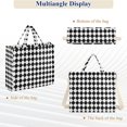 thumbnail image 6 of FORMRS Womens Corduroy Tote Bag Crossbody Shoulder Handbag with Pocket, Black and White Geometric, 6 of 7