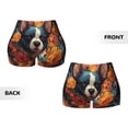 thumbnail image 3 of Sikiie Cute Colorful Flower French Bulldog Print Workout Shorts Women Scrunch Butt Gym Shorts Seamless High Waist Tummy Control Yoga Biker Athletic Shorts, 3 of 5