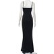 thumbnail image 5 of Vestido Largo Con Cola De Pez Vestido ajustado sin espalda Estilo de salón sexy Traje diario de color sólido (Negro L) Kuymtek para Mujer Negro T XXL, 5 of 8