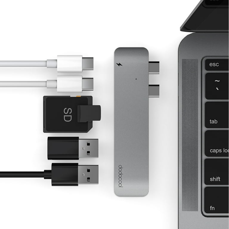 Aluminum Alloy Dual USB-C Hub Multiport Adapter 
