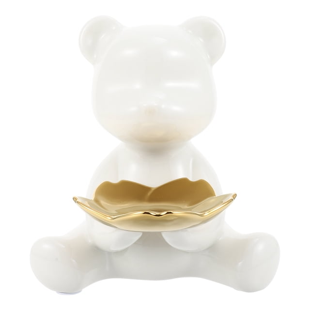 Miangastore Creative Little Bear Storage Decor Minimalist Little Bear Ceramic Storage Plate Adorn