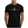 thumbnail image 2 of oqasdz T Shirts for Man Striped Print Short Sleeve Crew Neck Solid Color Tee Shirt Classic Comfortable Soft Trendy Top Casual Summer Tshirts, 2 of 3