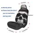 thumbnail image 3 of Fuzoiu Black White Hat Skull Print Elastic Car Seat Covers, Seat Cover Protector,Universal Fit Interior Covers for Most Cars,Washable Seat Cover Non Slip for SUV,Sedan,Van, 3 of 5