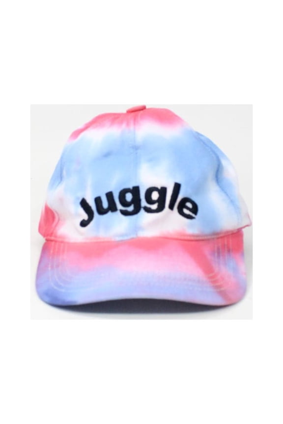Tie Dye Juggle Baseball Cap - Hand Dyed - Embroidered - Adjustable Juggling Hat (Pink/Blue)