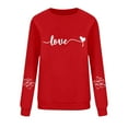 thumbnail image 4 of Dolkfu Valentines Women Shirts Plus Size Heart Print Red Graphic Tees Funny Crewneck Womens Tops L, 4 of 7