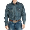 thumbnail image 1 of Wrangler Men's Cowboy Cut Work Western Long Sleeve Shirt Color Rigid Indigo Denim Small, 1 of 4