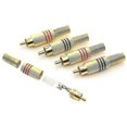 thumbnail image 2 of 20 conectores RCA macho, adaptador de conector RCA para altavoz o vídeo chapado en oro, conector RCA macho sin soldadura, para multimedia y CCTV., 2 of 4