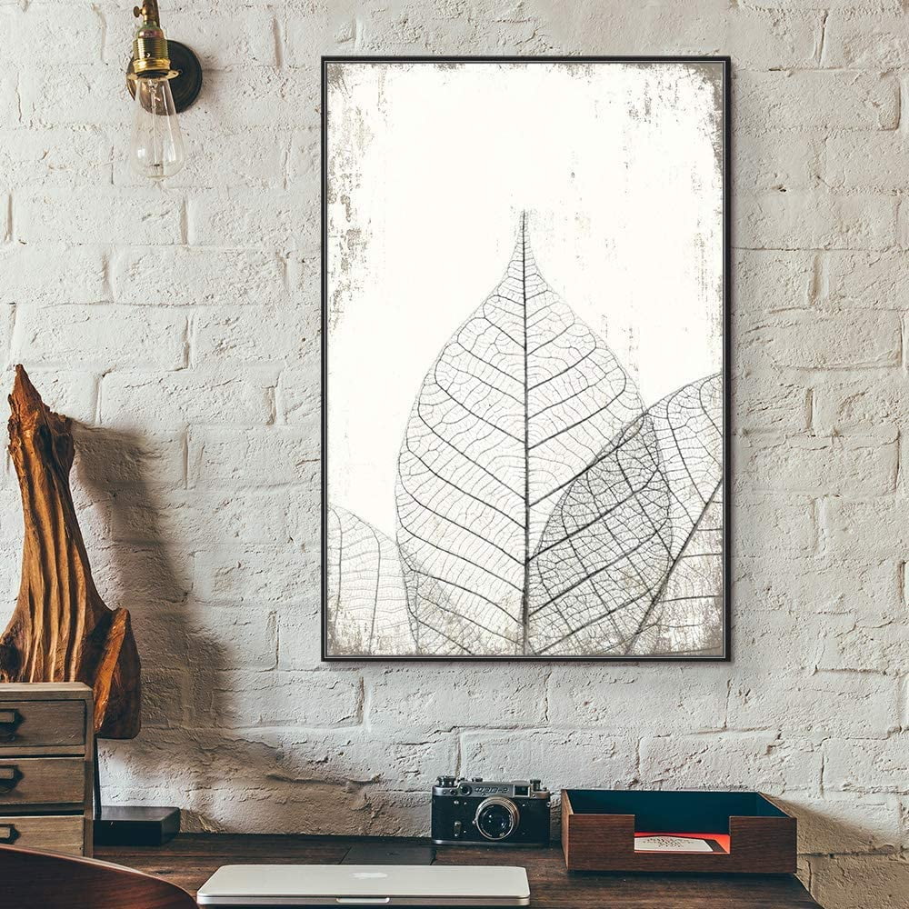 wall26 Framed Canvas Wall Art Translucent Leaves Canvas Prints for Home