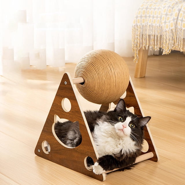 Juguete para rascar , papel kraft, para rascar , juguete para rascar con pelota, juguete interactivo para mascotas de rascador de Bola de 16 cm Colco Pelota para rascar gatos