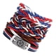 thumbnail image 2 of KAKOWELY Pulsera tejida ajustable con dijes de cuentas de fútbol de aleación de 5 piezas, regalo de joyería, 2 of 4