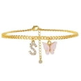 thumbnail image 1 of Anklet Jewelry Initial Style Foot Accessory for Women - Delicate Lettered Ankle Chain with Charm, 1 of 1