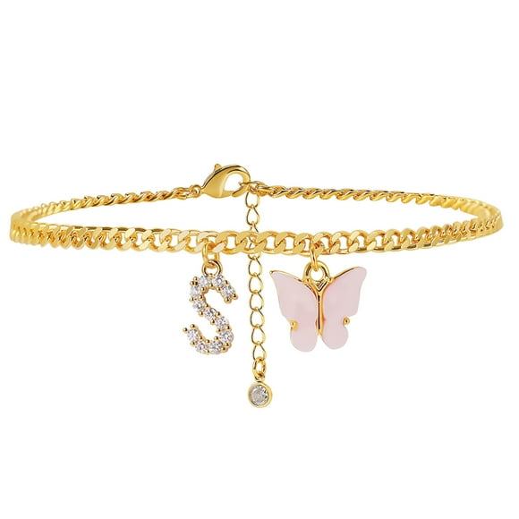 Anklet Jewelry Initial Anklet for Women Elegant Letter Foot Chain Flexible Alloy Accessory for Everyday Wear