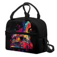 thumbnail image 3 of HUIACONG Lunch Bag with Colorful Fire Truck, Insulated Lunch Tote with Durable Aluminum Film Material, Reusable for Daily Camping and Travel, 3 of 10
