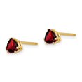 thumbnail image 2 of Primal Gold 14 Karat Yellow Gold 5mm Trillion Garnet Earrings, 2 of 4