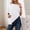 I-White, variant on Womens Long Sleeve Tee Tops Round Neck Solid Color Unisex Rehab Shirt with Discreet Shoulder Snaps Clothing Blouses