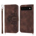 thumbnail image 2 of For Google Pixel 6 Pro Skin-feel Flowers Embossed Wallet Leather Phone Case, 2 of 8