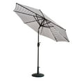 thumbnail image 2 of WestinTrends Paolo 9 Ft Patio Umbrella with Base Included, Market Table Umbrella with with 30 Pound Solid Decorative Round Concrete Base, Gray/White Stripe, 2 of 8