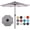 Black/White Stripe, variant on Sun-Ray 9 FT Patio Umbrella w/ Push Button Tilt and Crank Outdoor Umbrella, 8 Sturdy Ribs, UV Protection, Solution-Dyed Fabric, Teal