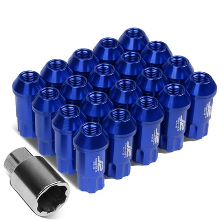 J2 Engineering LN-T7-011-15-BL J2 Engineering 7075 -T6 Forged Aluminum M12X1.5 20Pcs 50mm Height Open -End Lug Nut Set w / Key (Blue)