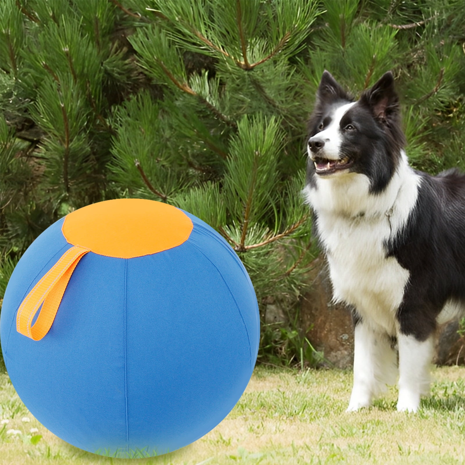 Wekvgz Herding Ball for Dogs 18inch Herding Dog Ball Agility Training Equipment Interactive Herding Horse Ball with Portable Handle Herding Dog Toys for Australian/German Shepherd