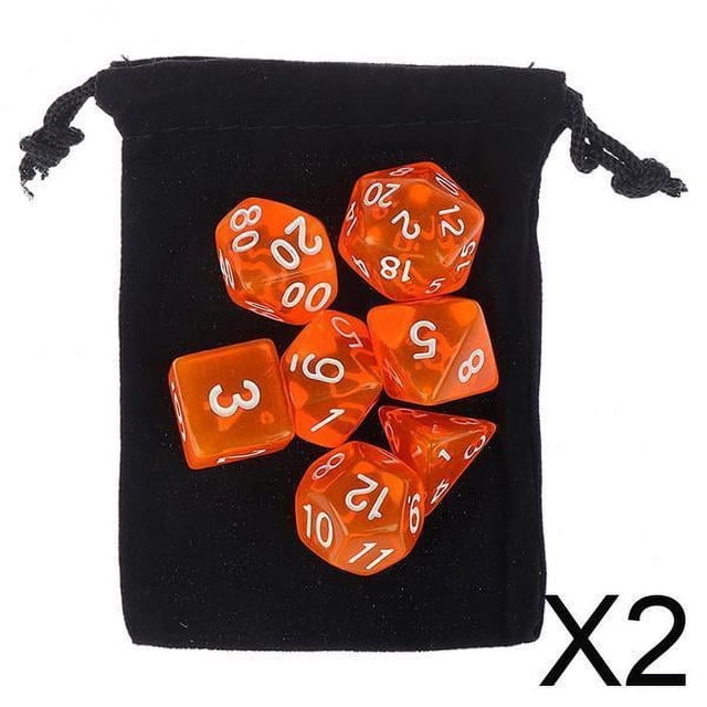 2x7Pcs Multi Side Digital Kit De Dados Juegos De Rol Juego De Mesa Para Adolescentes