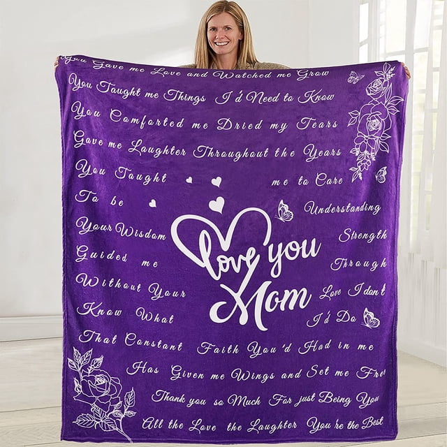 LHSHID Mom Blanket Gifts for Mom Birthday Gifts from Daughter /Son Soft Cozy Throw Blanket 60x80in