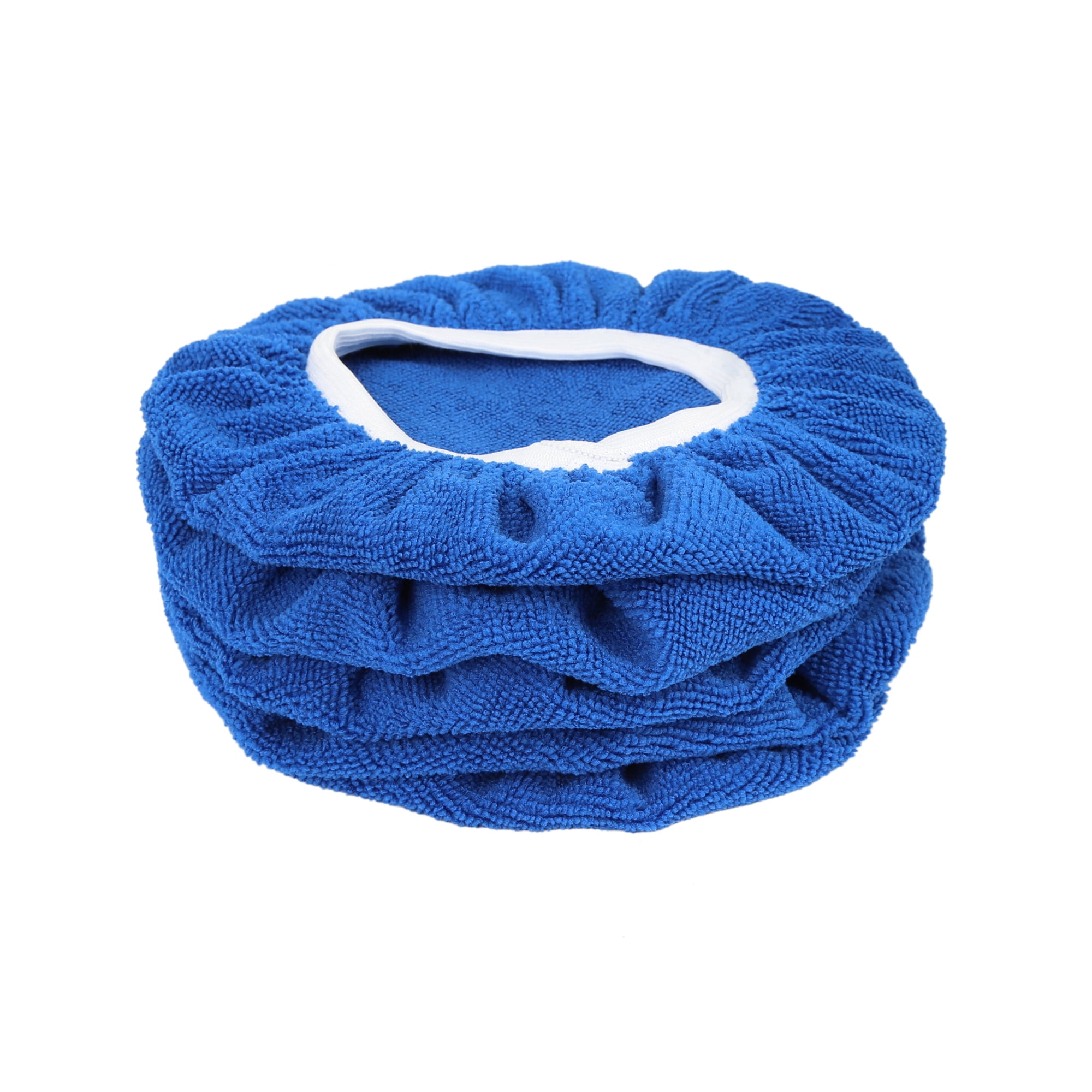 Unique Bargains 5Pcs 9"-10" Dark Blue Mircrofiber Car Wax Polishing Pad Covers