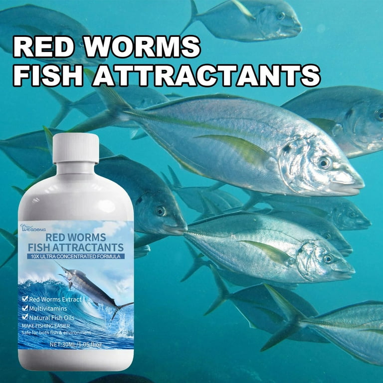 Red Worm Liquid Bait,High Concentration Attractive Smell Fishing Bait,30ml  Fish Scent,Safe Super Effective Fish Bait Attractant Enhancer for Salt  Water Water Trout,Cod,Carp 