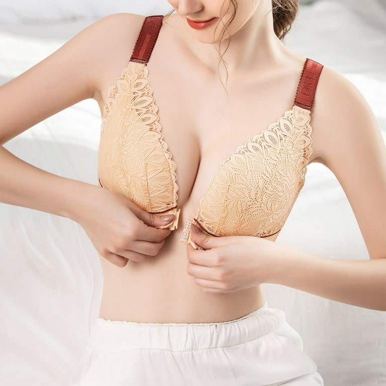BallsFHK Nipple Cover Bra Women's Front Closure Extra-Elastic Large Shaping  Posture Lift Bras 